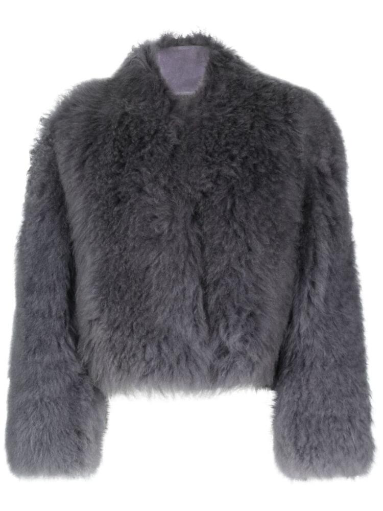 Ferragamo shearling cropped jacket - Grey Cover