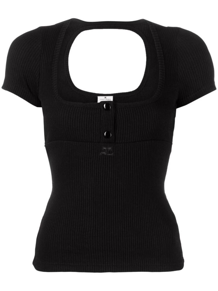 Courrèges cut-out short-sleeve T-shirt - Black Cover