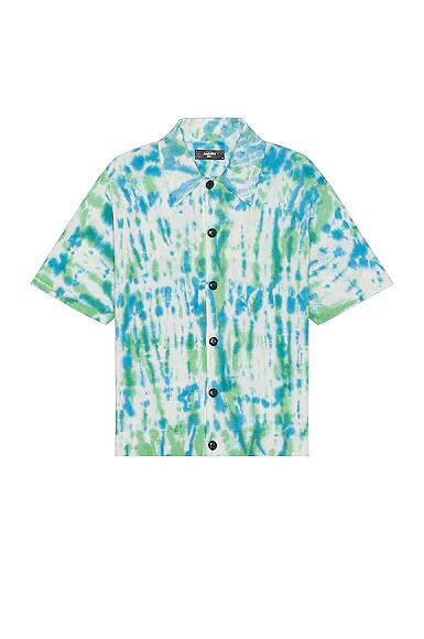 Amiri Tie Dye Polo in Blue Cover