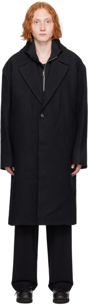 Juun.J Black Wool Coat Cover