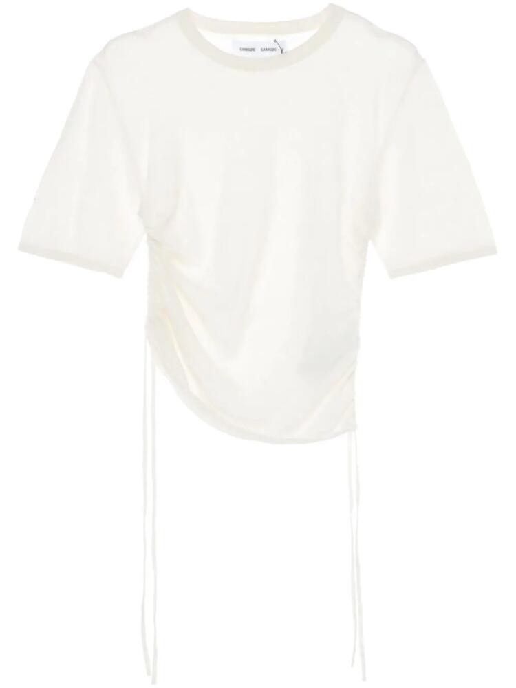 SAMSOE SAMSOE Saalbane knitted cropped top - White Cover