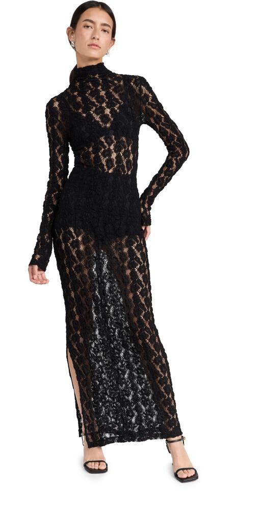 Róhe Lace Turtleneck Dress Noir Cover