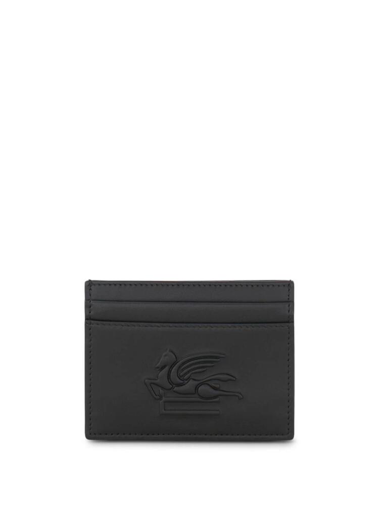 ETRO Pegaso-motif leather cardholder - Black Cover