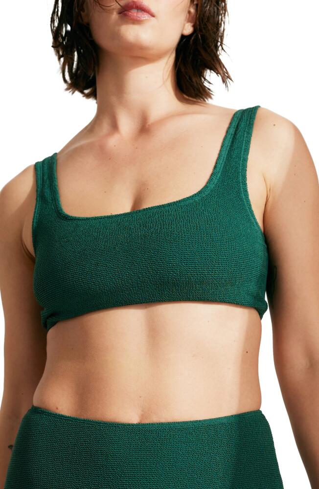 & Other Stories Textured Crop Bikini Top in Green Dark Cover