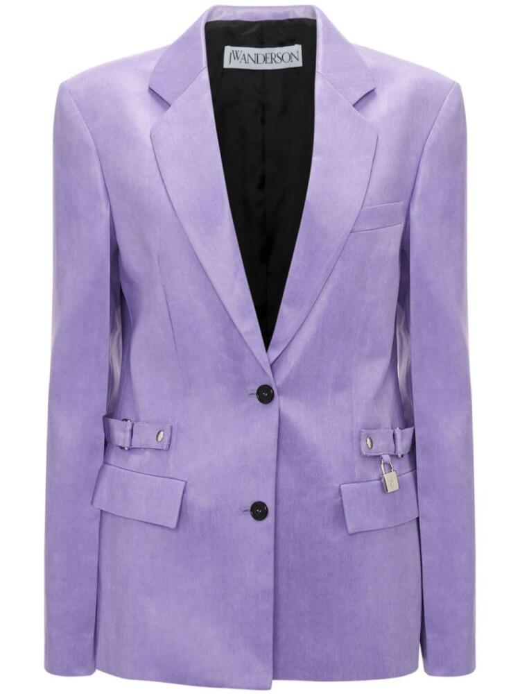 JW Anderson notched-lapels button-fastening blazer - Purple Cover