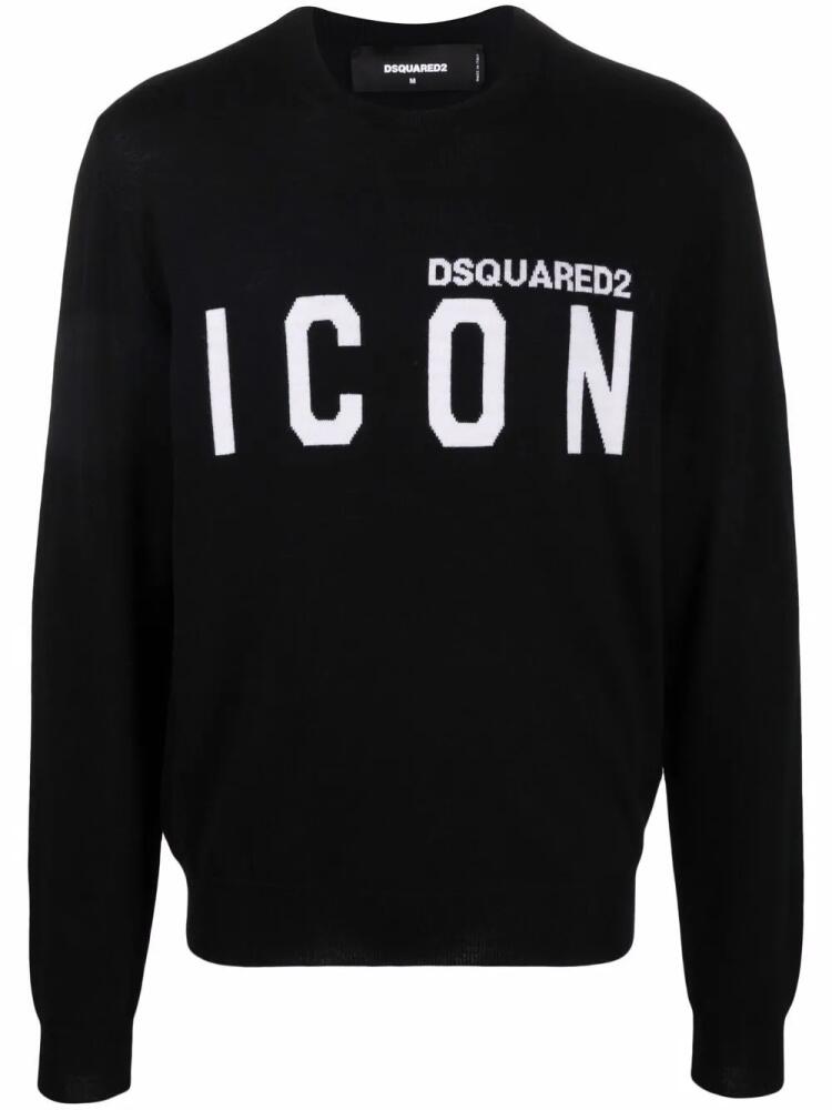 DSQUARED2 slogan-print wool jumper - Black Cover