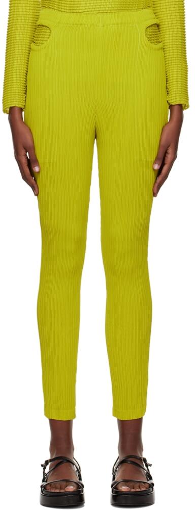 ISSEY MIYAKE Yellow Hatching Trousers Cover