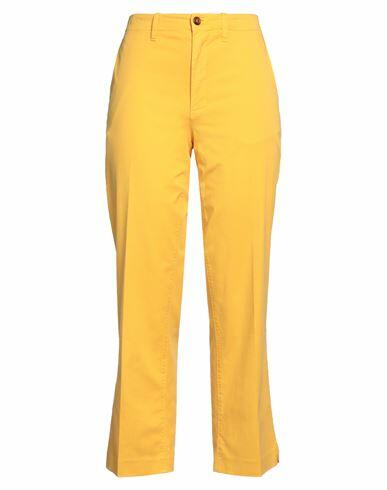 Kiltie Woman Pants Yellow Cotton, Tencel, Elastane Cover