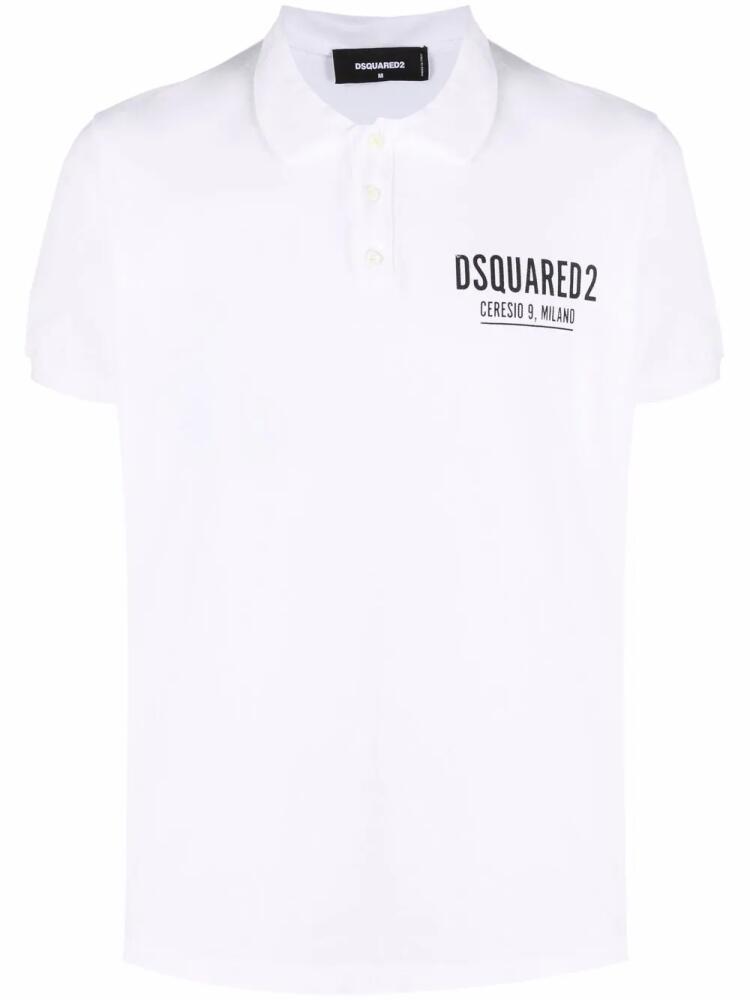 DSQUARED2 logo-print polo shirt - White Cover