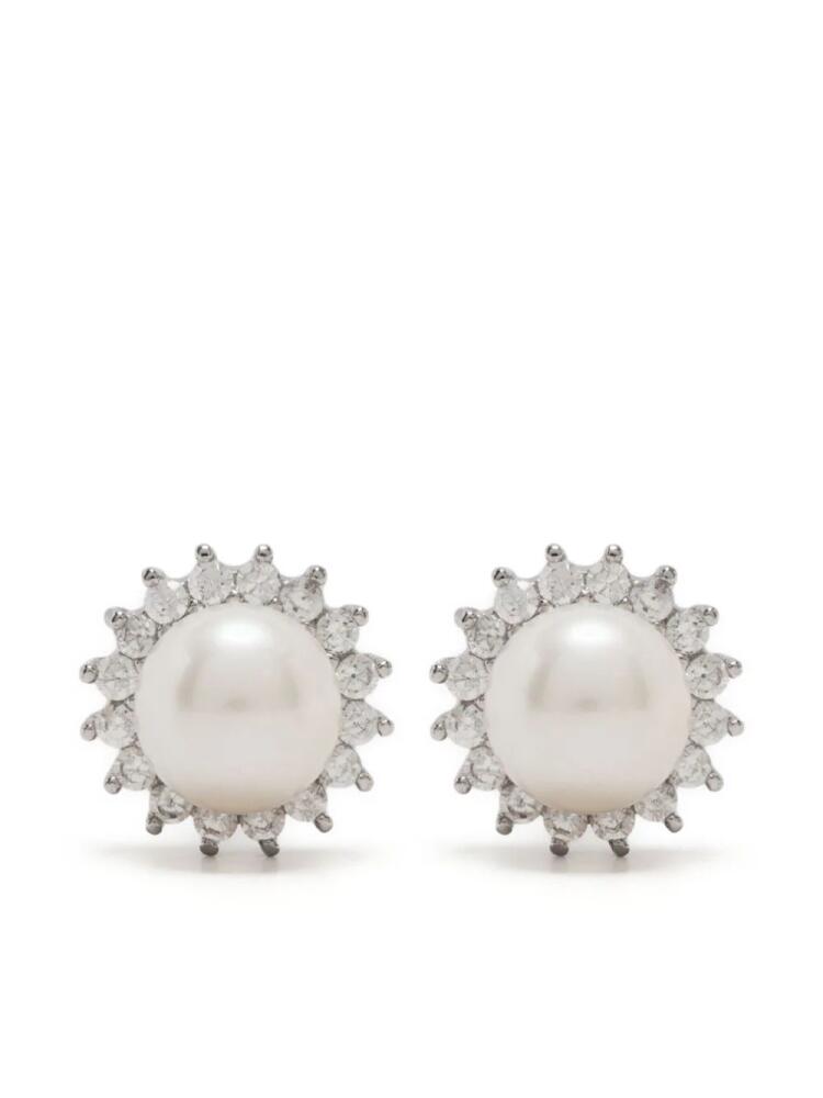 Hzmer Jewelry pearl stud earrings - Silver Cover