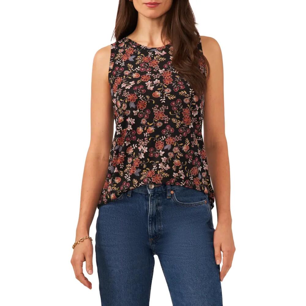 Vince Camuto Floral Print Tank in Rich Black Cover