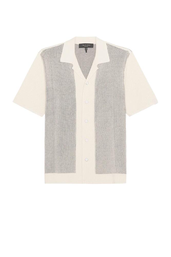 Rag & Bone Harvey Knit Camp Shirt in Cream Cover