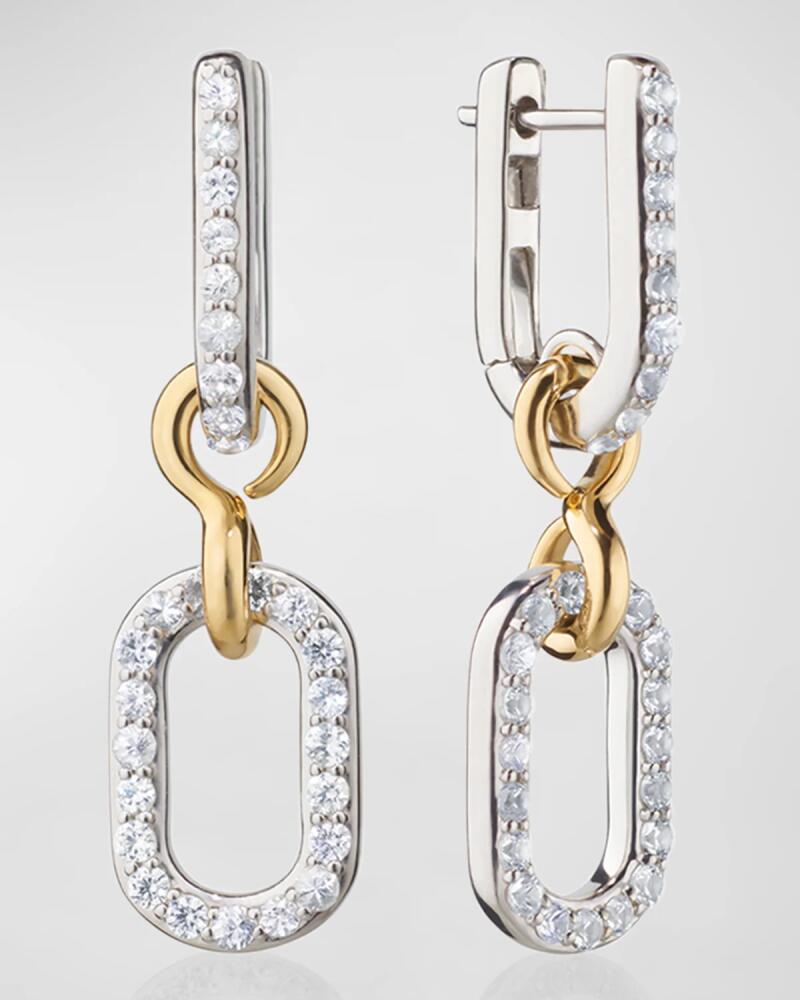 Monica Rich Kosann 18K Gold and Sterling Silver Infinity Earrings with White Sapphire Cover