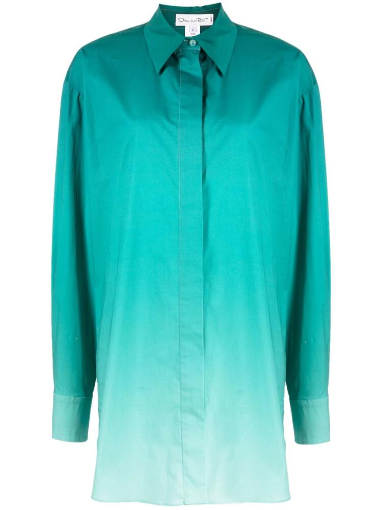 Oscar de la Renta ombré-effect shirt jacket - Green Cover