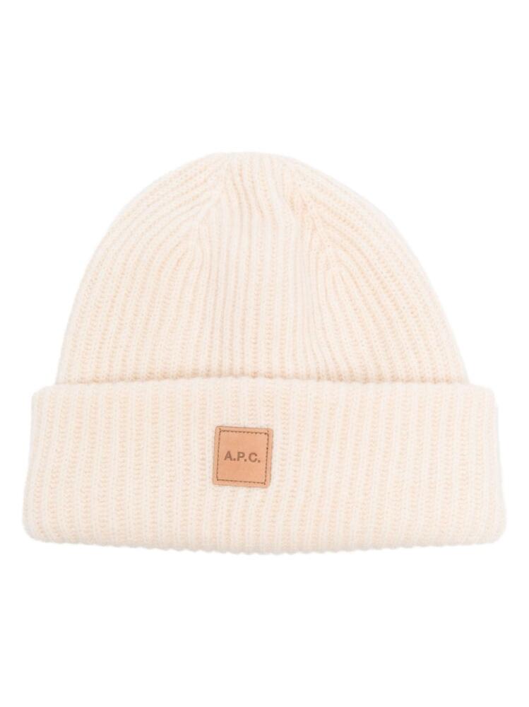 A.P.C. Michelle logo-patch beanie - Neutrals Cover