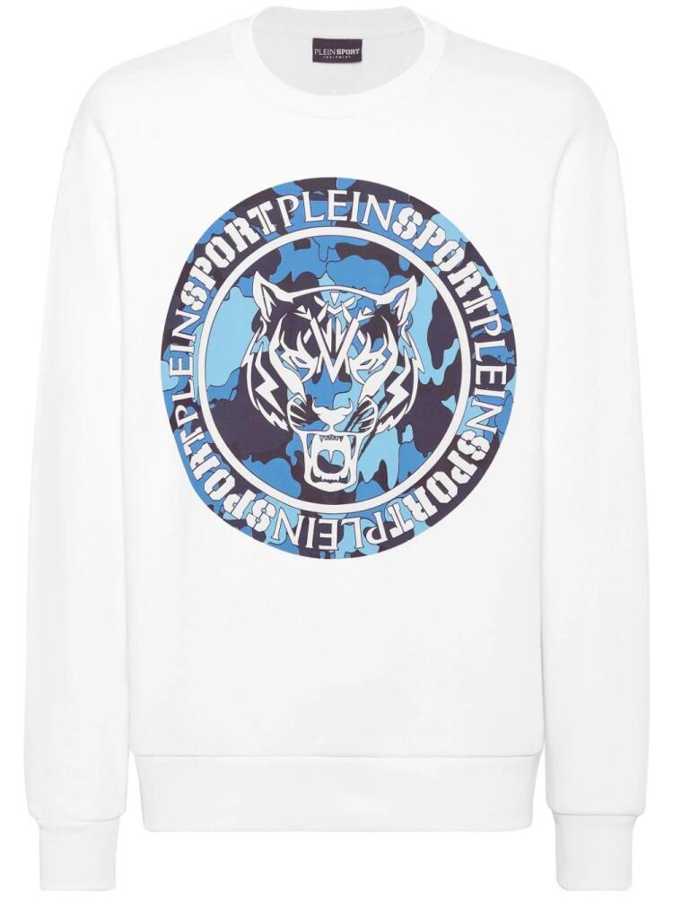 Plein Sport tiger-print camouflage sweatshirt - White Cover