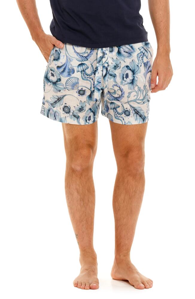 The Lazy Poet Ben Blue Medusa Linen Pajama Shorts Cover