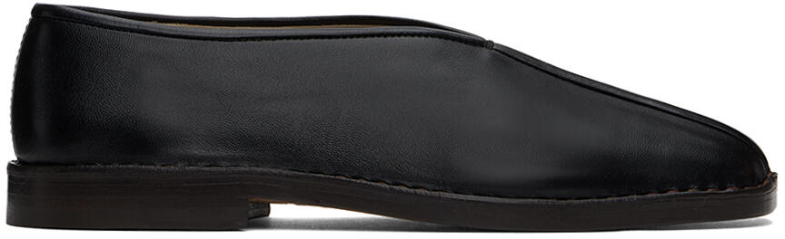 LEMAIRE Black Flat Piped Slippers Cover