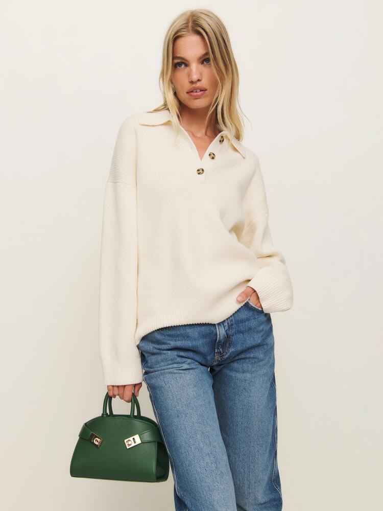 Reformation Brooklyn Cotton Polo Sweater Cover