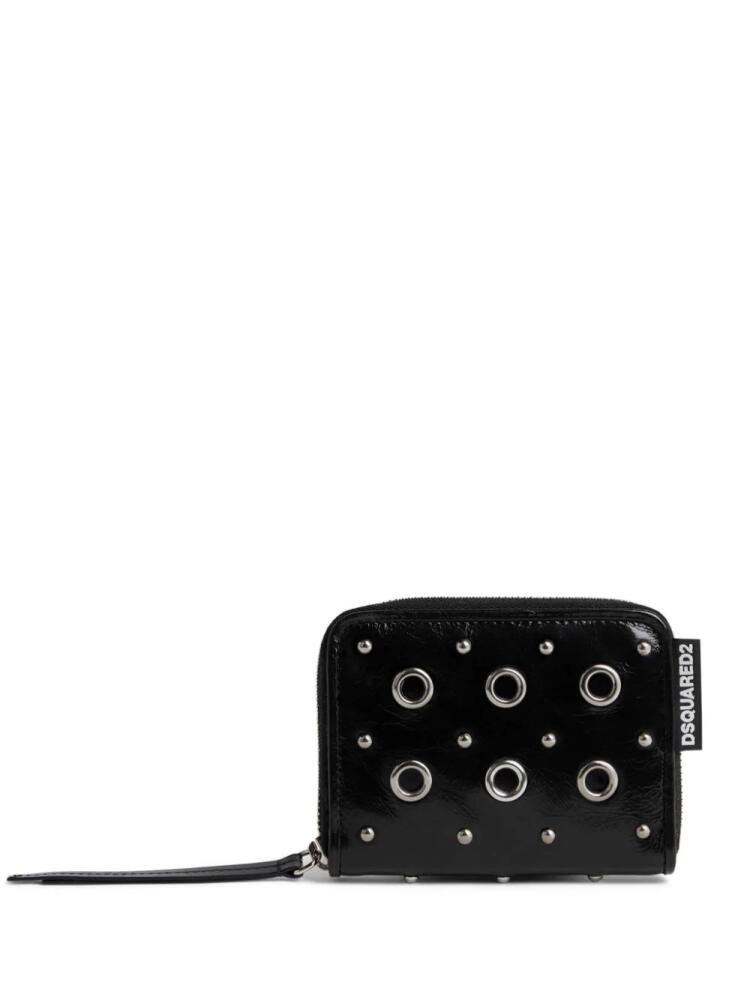 DSQUARED2 eyelet-detail leather wallet - Black Cover