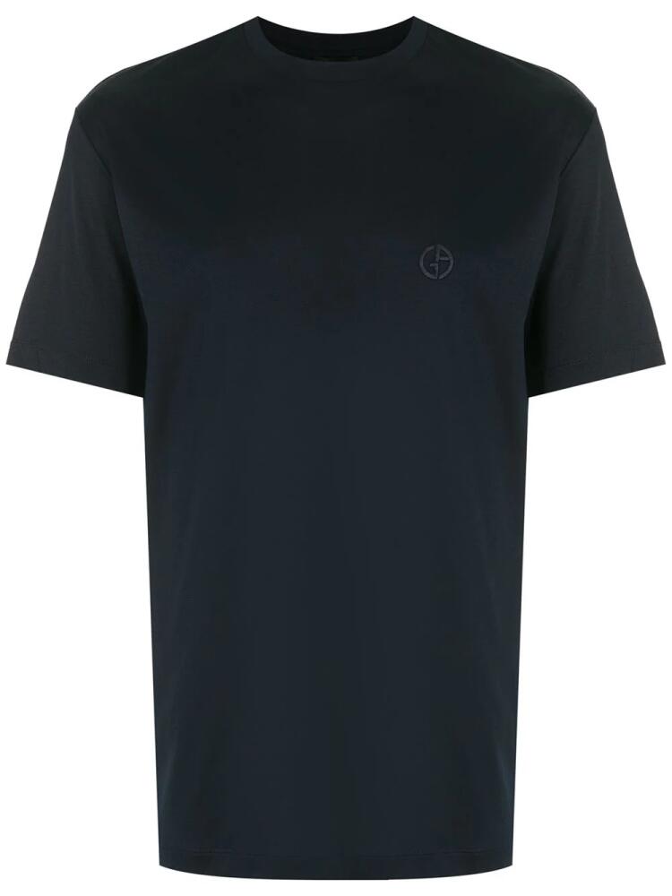 Giorgio Armani logo-print cotton T-shirt - Black Cover