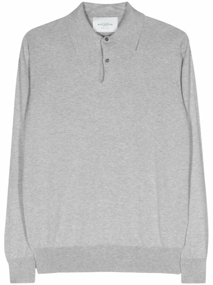 Ballantyne mélange-effect knitted polo shirt - Grey Cover