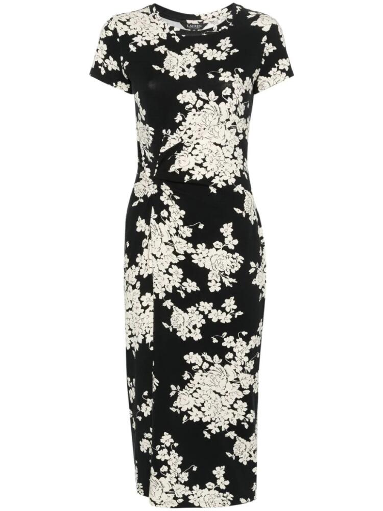 Lauren Ralph Lauren floral knotted midi dress - Black Cover