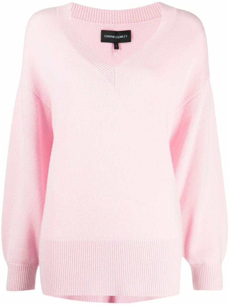 Cynthia Rowley V-neck ribbed-trim jumper - Pink Cover