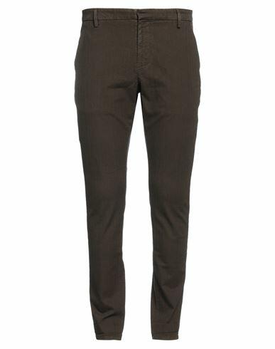 Dondup Man Pants Dark brown Cotton, Lyocell, Elastane Cover