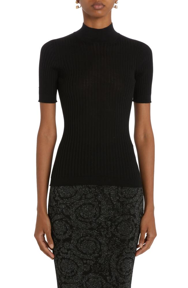 Versace Medusa Rib Turtleneck Sweater in Black Cover