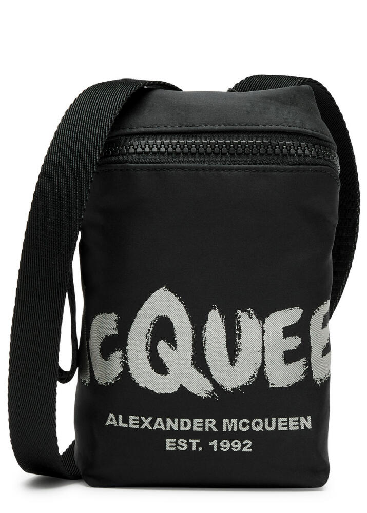 Alexander Mcqueen Graffiti Nylon Cross-body Phone Case - Black Cover