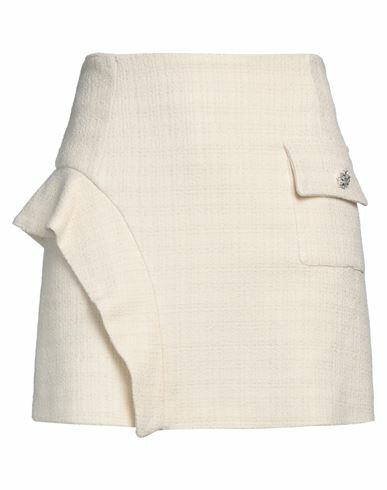 Sandro Woman Mini skirt Ivory Cotton, Viscose, Acrylic, Polyamide Cover