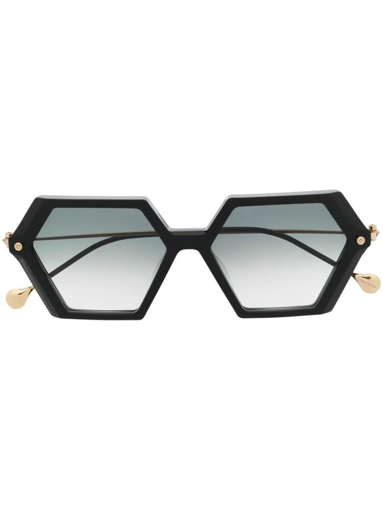 Yohji Yamamoto gradient-lens oversize-frame sunglasses - Black Cover