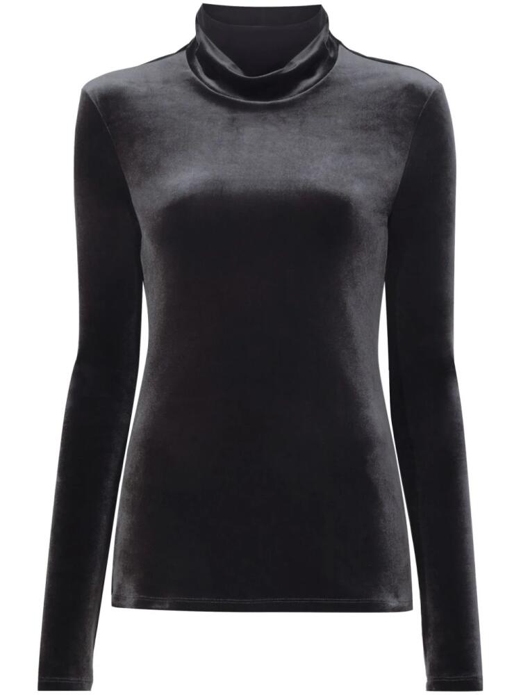 Proenza Schouler White Label velvet-effect roll-neck top - Blue Cover