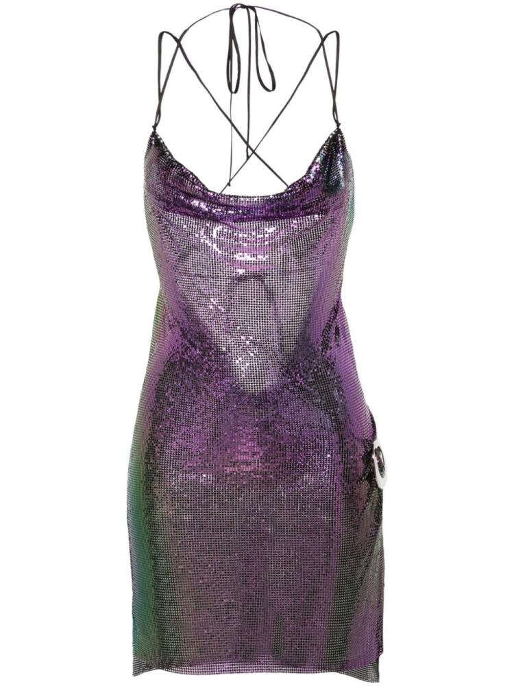 MANURI Tropicana chainmail minidress - Purple Cover