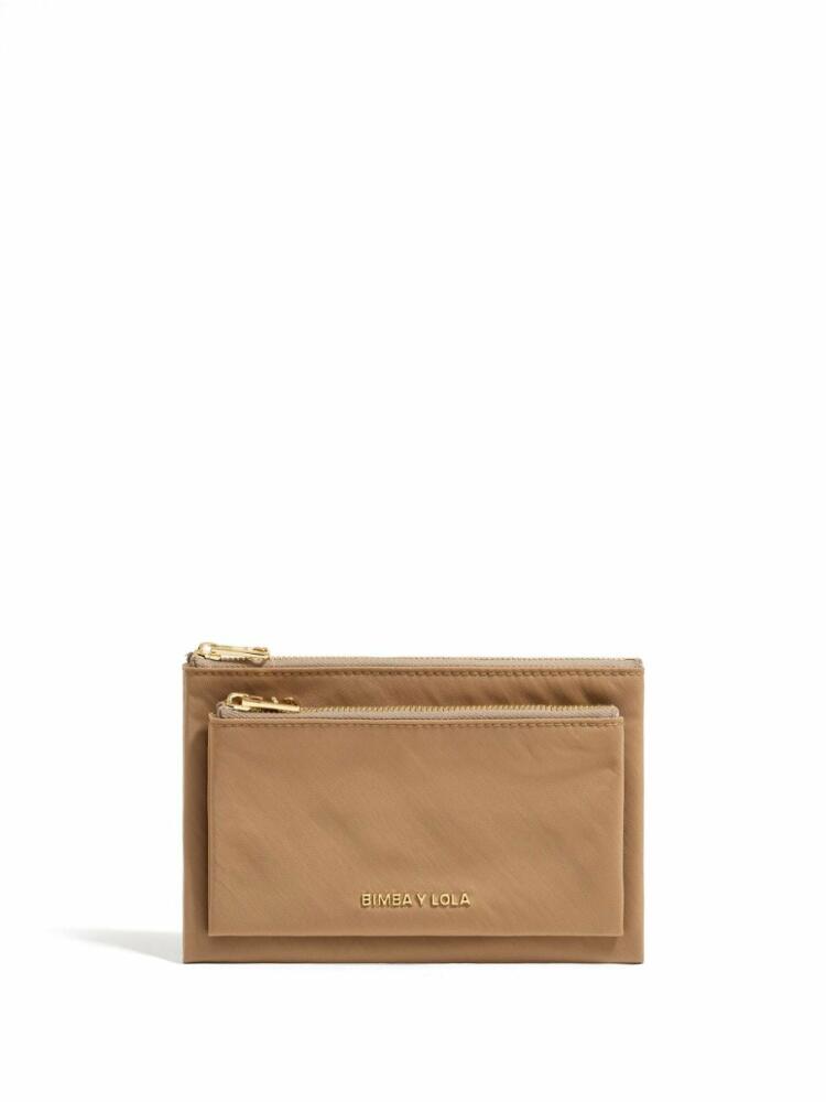 Bimba y Lola logo-lettering zipped wallet - Brown Cover