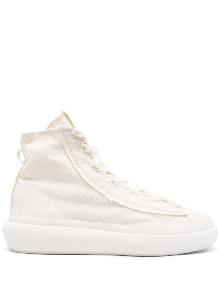 Y-3 Nizza distressed high-top sneakers - White Cover