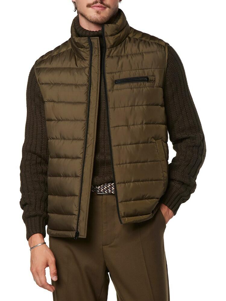 Andrew Marc Men's Gershwin Faux Down Puffer Vest - Olive Cover