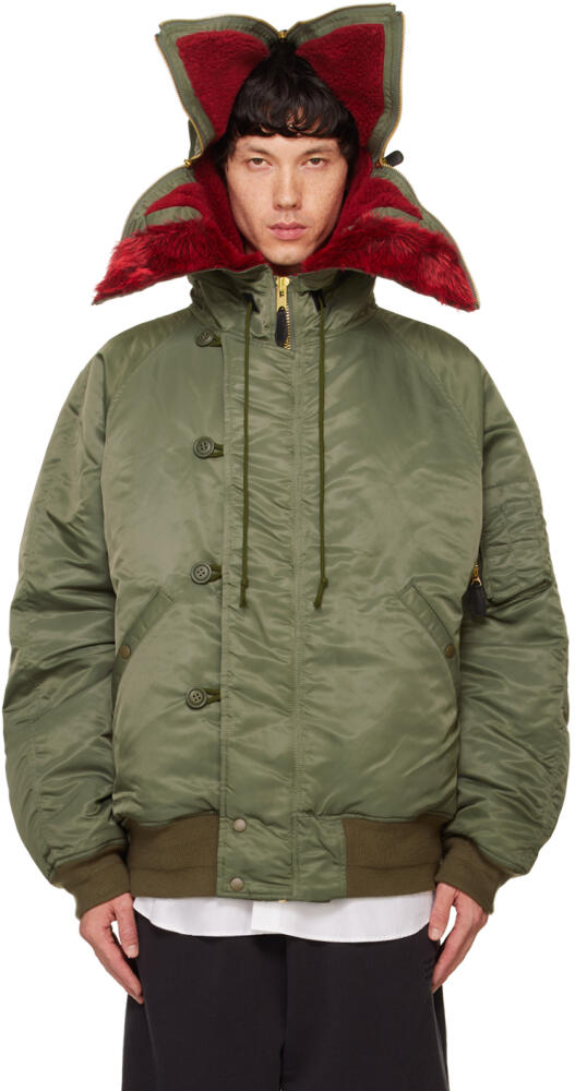 doublet Khaki Petal Mouth Hood Bomber Jacket Cover