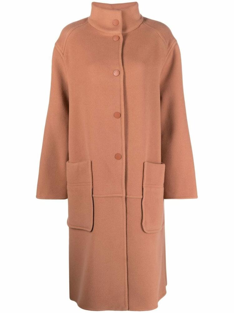 See by Chloé funnel-neck wool coat - Pink Cover