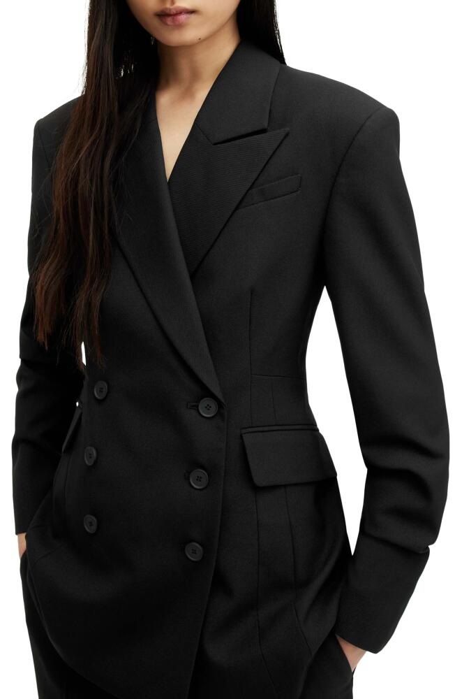 AllSaints Seven Double Breasted Blazer in Black Cover