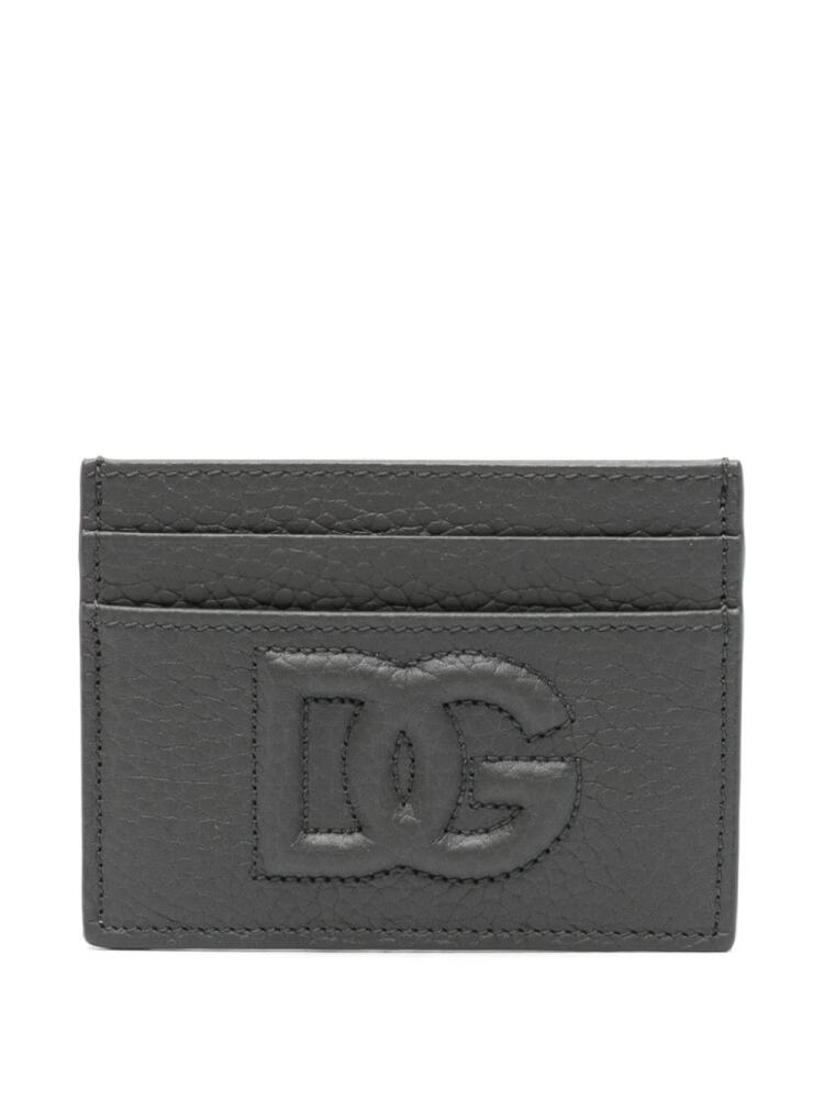 Dolce & Gabbana embossed-logo leather cardholder - Grey Cover