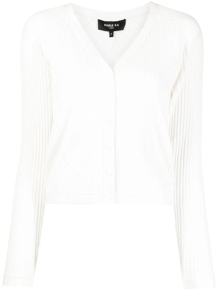 Paule Ka ribbed-knit cardigan - White Cover