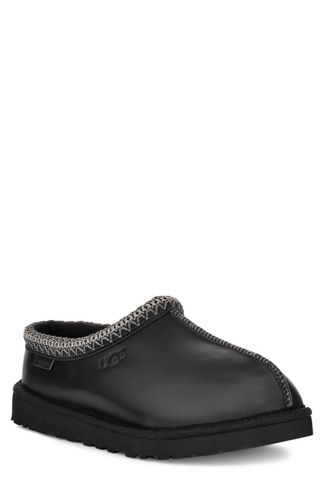 UGG(r) Tasman Leather Slipper in Black Cover