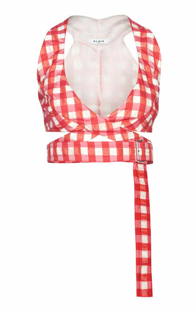 ALAA - Wrapped Gingham Bra Top - Print Cover