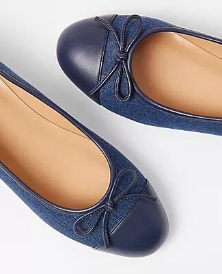 Ann Taylor Cap Toe Denim Ballet Flat Cover