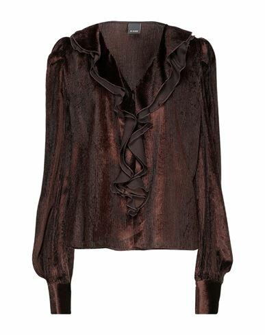 Pinko Woman Top Dark brown Viscose, Polyester Cover