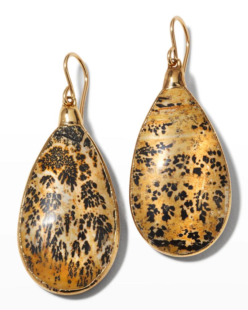 Devon Leigh 24k Gold Foil Landscape Stone Dangle Earrings Cover