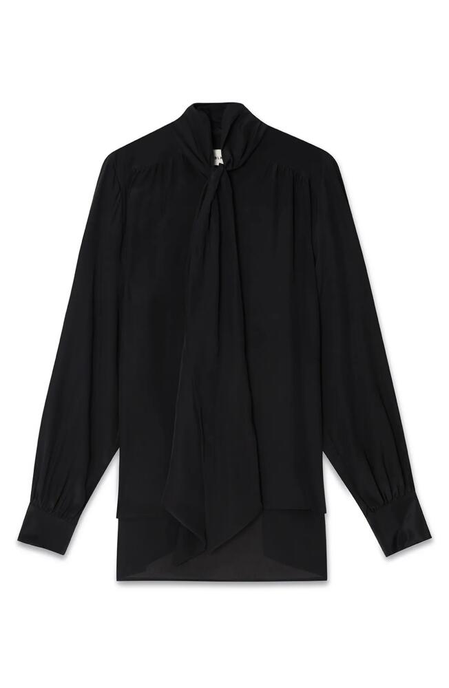 BLK DNM Tie Neck Button-Up Shirt in Black Cover