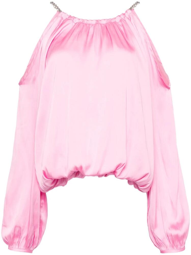 tout a coup draped cold-shoulder blouse - Pink Cover